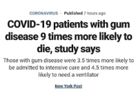 Study Links Gum Disease to Ninefold Increase in COVID 19 Death Risk