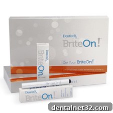 Dentist applying professional teeth whitening gel to a patient's teeth