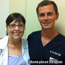A confident woman with a beautiful new smile after getting dentures