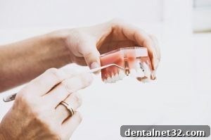 A modern set of dentures showing the realistic gum and tooth materials