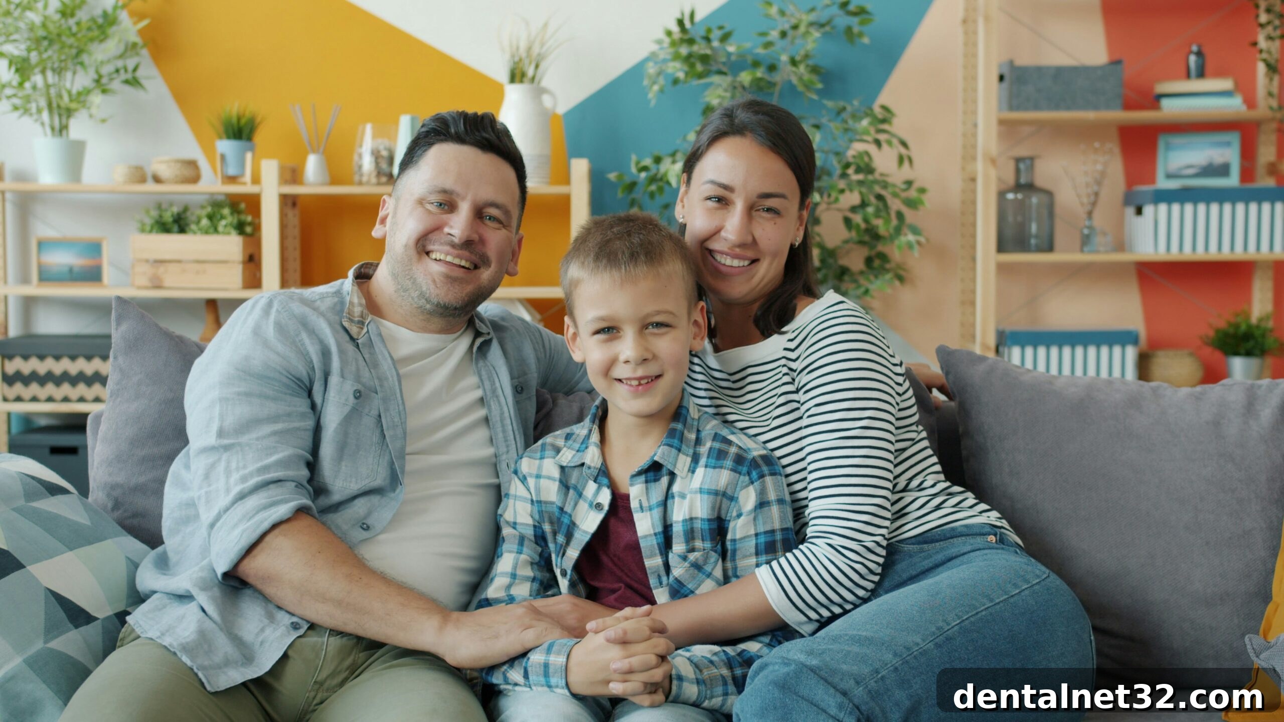A smiling family receiving quality dental care from their family dentist in Locust, NC